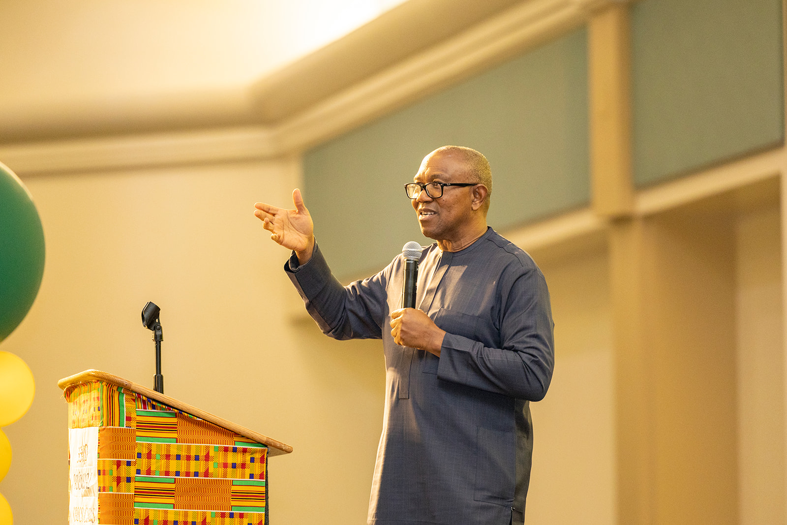 Peter Obi speaking from a stage